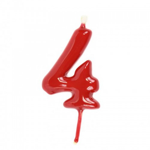 Vela Número 4 Vermelho